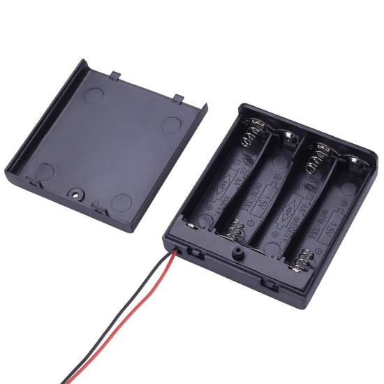 Powermaster  4’Lü AA Kapaklı Switch’li Pil Yuvası (IC-233F)