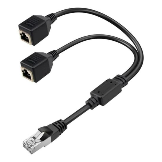 Powermaster PM-25434 Erkek RJ45 TO 2X Dişi Ethernet Çoklayıcı Splitter Dağıtıcı