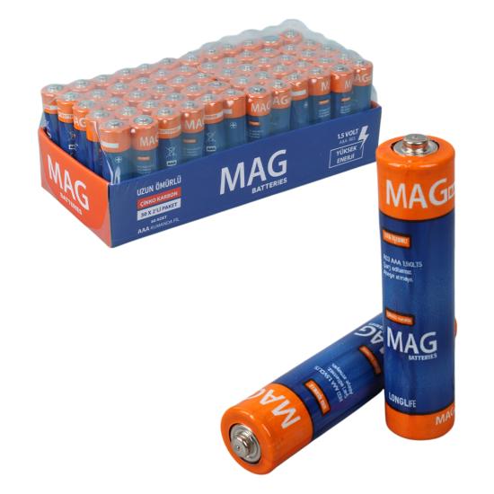 Mag Batteries MG-26172 Karbon Çinko AAA 60’Lı Paket İnce Kalem Kumanda Pili (AAA,R03 UM-3)