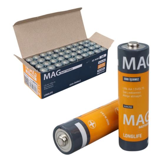 Mag Batteries MG-26173 Alkalin AA 40’Lı Paket Kalem Pil (AA,LR6, AM-3)