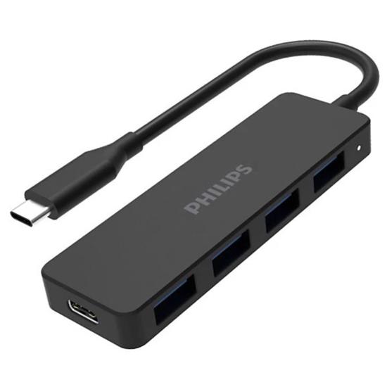 Philips SWR1603G/93 Siyah 20 Cm Kablolu Type-C To 4Xusb 3.0 Çoklayıcı