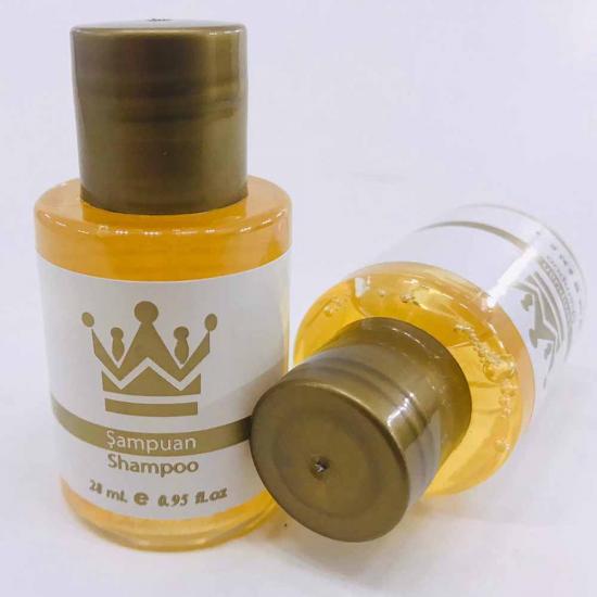 Etiketli Standart Otel Tipi Mini Duş Şampuanı 30 ML Silindir  Şişe Tek Kullanımlık Kullan At