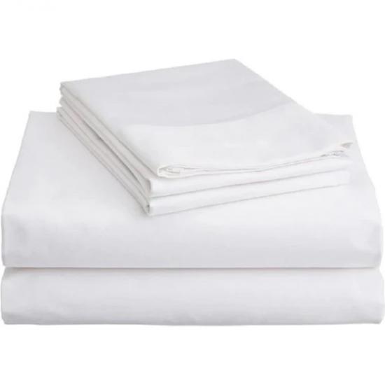 Beyaz Tek Kişilik %100 Pamuk Otel Nevresim Yorgan Kılıfı 160×220 Cm 63 Tel Dokuma 