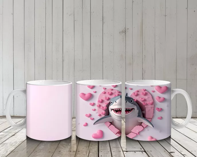 Çocuklara Sütü Sevdiren Aşk Bulutlu Köpekbalığı Kupa Bardak