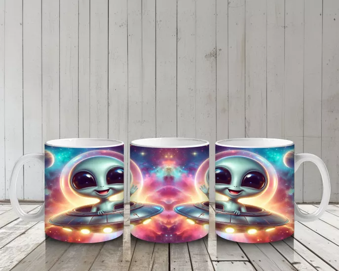 Çocuklara Sütü Sevdiren UFO Arkadaşları Kupa Bardak