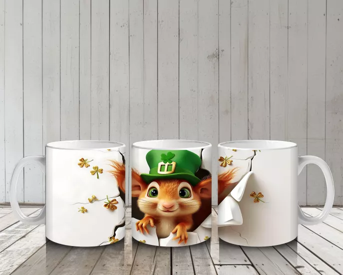 Çocuklara Sütü Sevdiren Şanslı Şapkalı Sincap Kupa Bardak