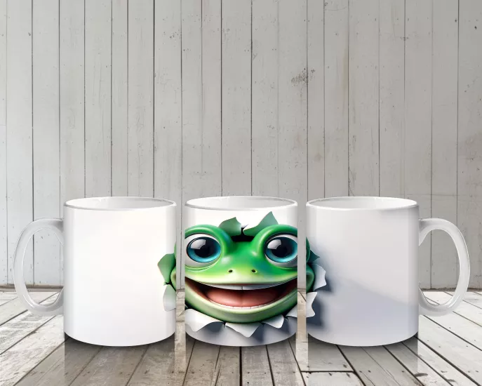 Çocuklara Sütü Sevdiren Dil Çıkaran Kurbağa Kupa Bardak