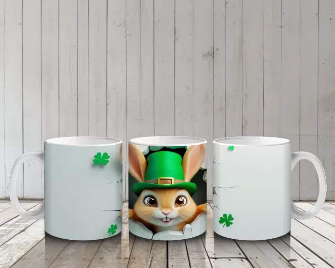 Çocuklara Sütü Sevdiren Şanslı Şapkalı Tavşan Kupa Bardak