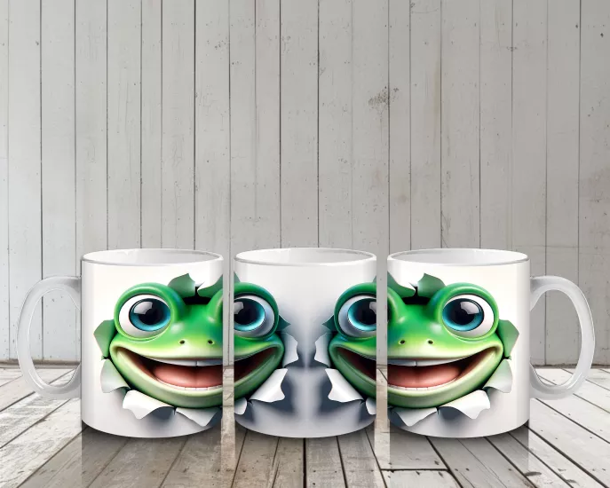 Çocuklara Sütü Sevdiren Neşeli Kurbağa Kupa Bardak