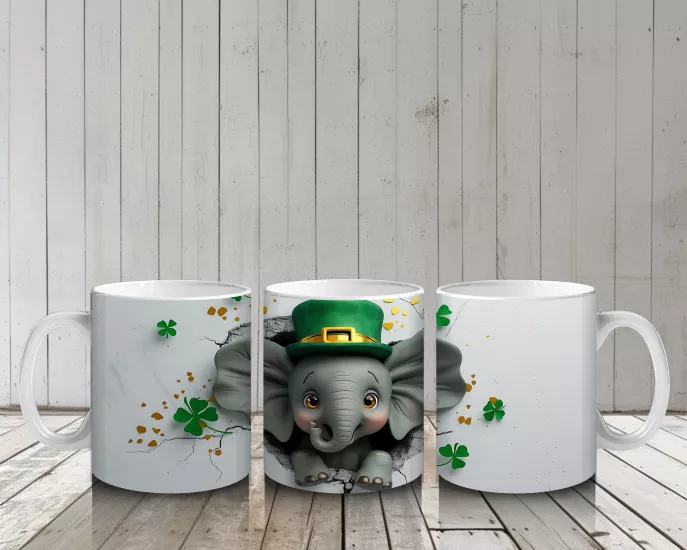 Çocuklara Sütü Sevdiren Şapkalı Fil Kupa Bardak