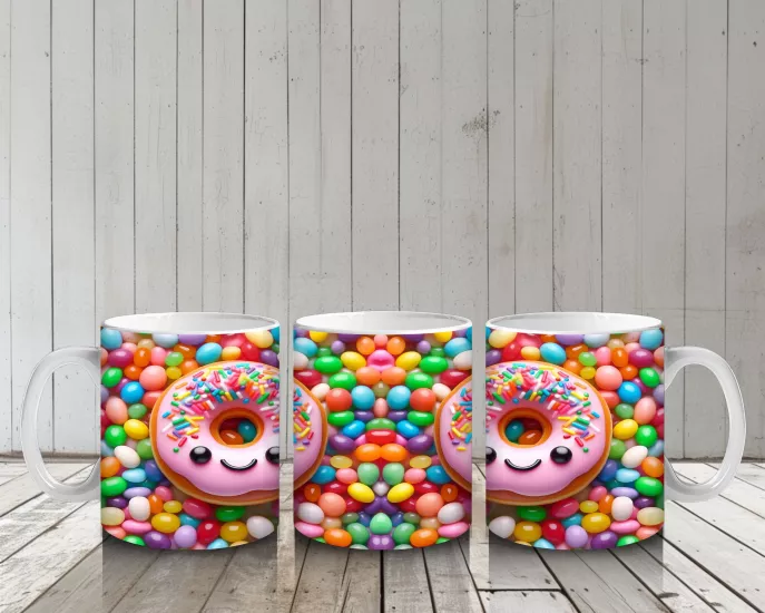 Çocuklara Sütü Sevdiren Şeker Patlaması Donut Festivali Kupa Bardak