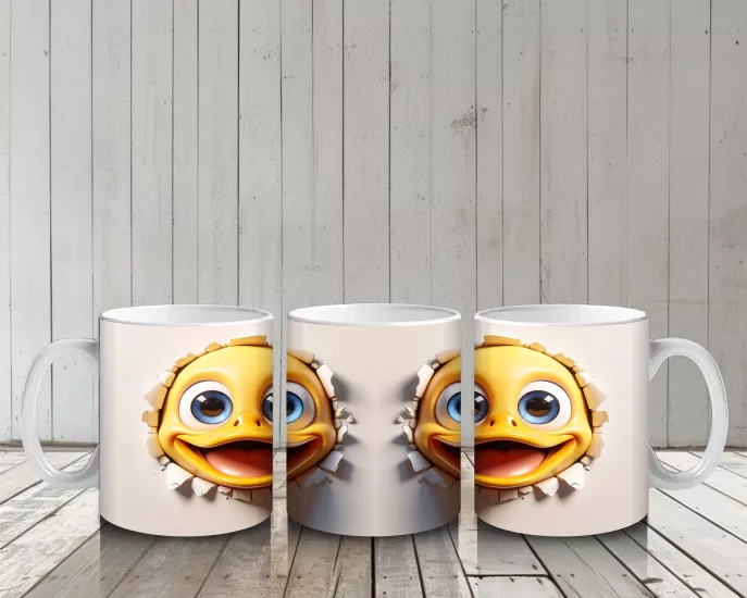 Çocuklara Sütü Sevdiren Gülümseyen Civciv Kupa Bardak