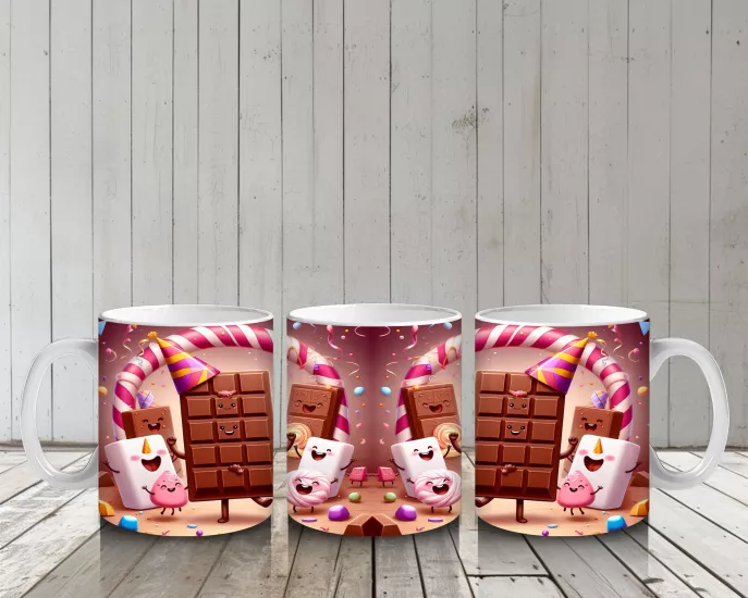 Çocuklara Sütü Sevdiren Çikolata Marshmallow Karnavalı Kupa Bardak