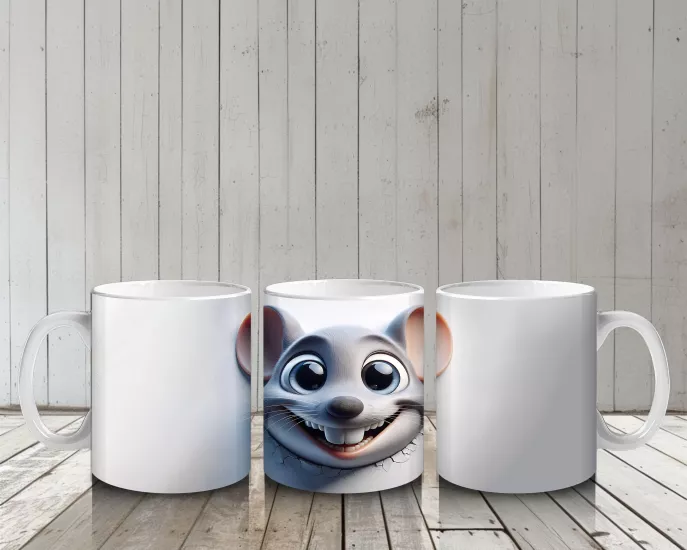 Çocuklara Sütü Sevdiren Şirin Tek Fare Kupa Bardak