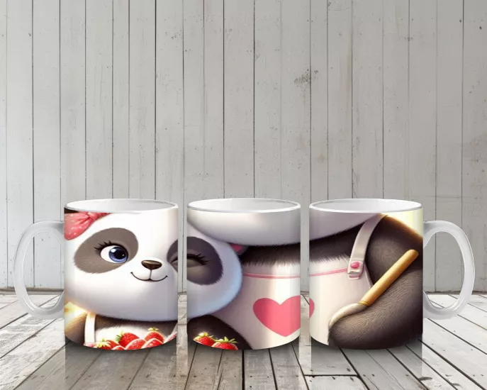 Çocuklara Sütü Sevdiren Pasta Yapan Panda Kupa Bardak