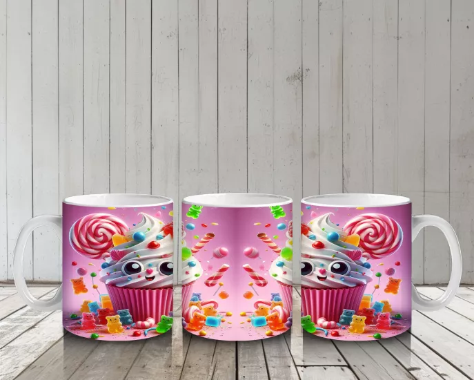 Çocuklara Sütü Sevdiren Şeker Patlamalı Cupcake Kupa Bardak