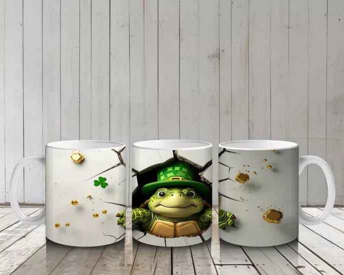 Çocuklara Sütü Sevdiren Şanslı Kaplumbağa Kupa Bardak