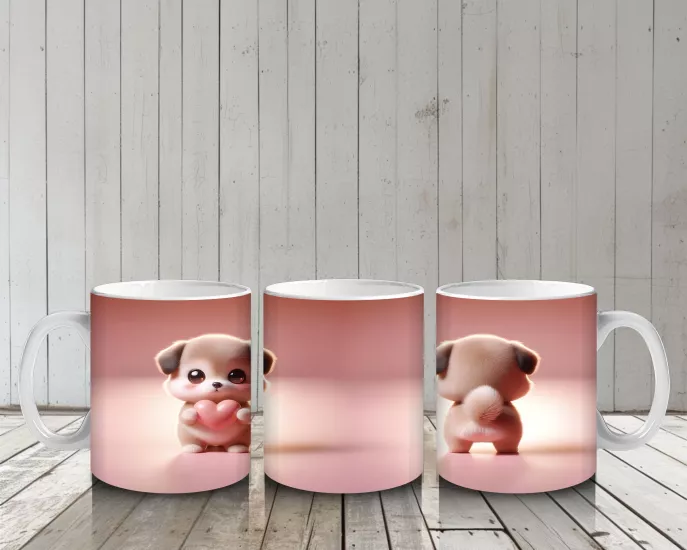 Çocuklara Sütü Sevdiren Şirin Mini Köpek Kupa Bardak