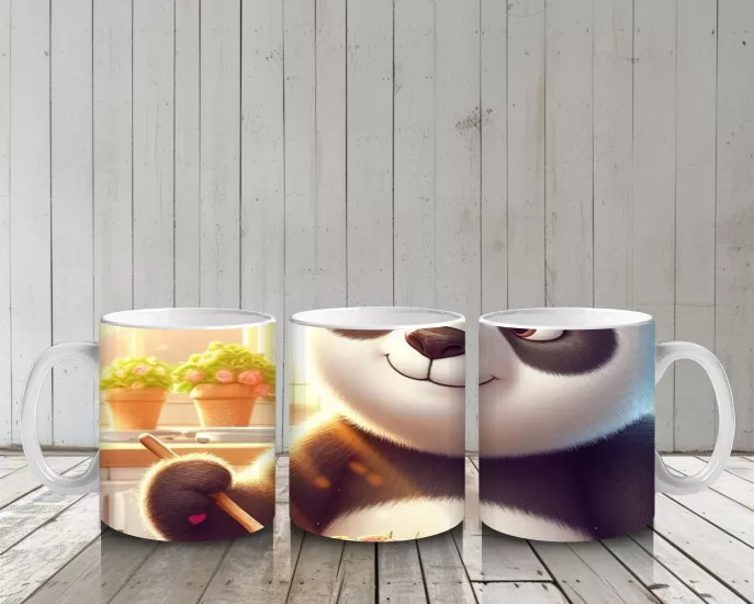 Çocuklara Sütü Sevdiren Pasta Keyfi Panda Kupa Bardak