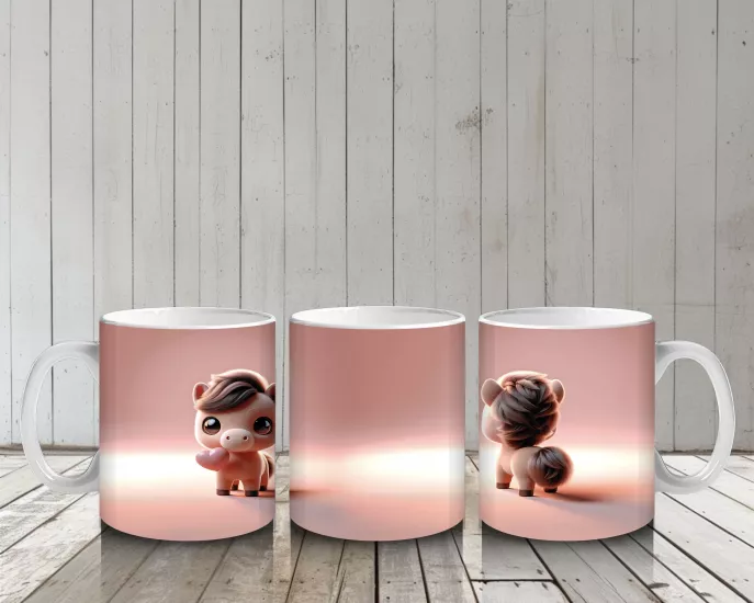 Çocuklara Sütü Sevdiren Minik Pony Kupa Bardak