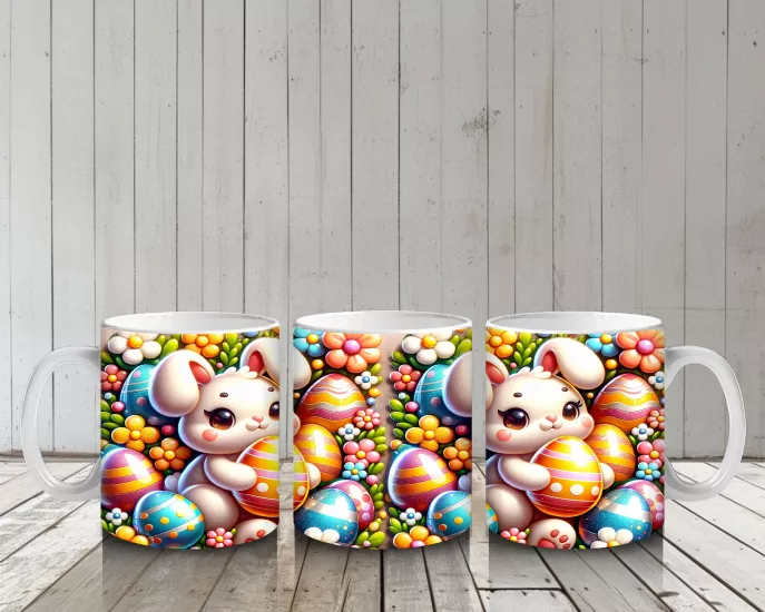 Çocuklara Sütü Sevdiren Paskalya Sepeti Tavşanı Kupa Bardak