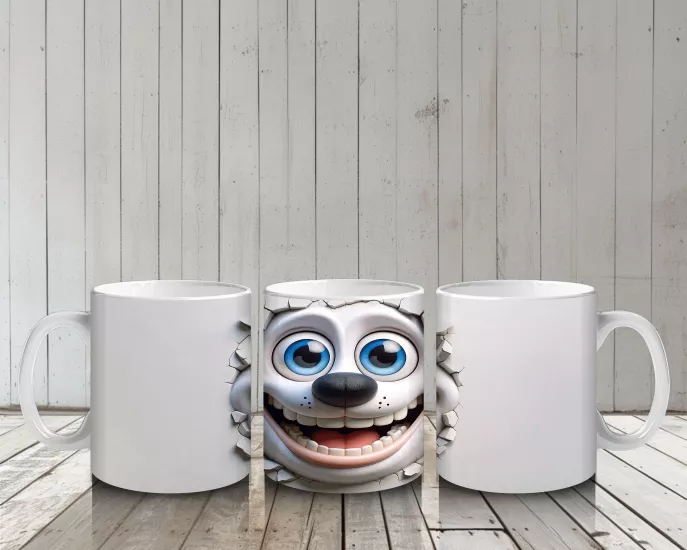 Çocuklara Sütü Sevdiren Şirin Yavru Köpek Kupa Bardak