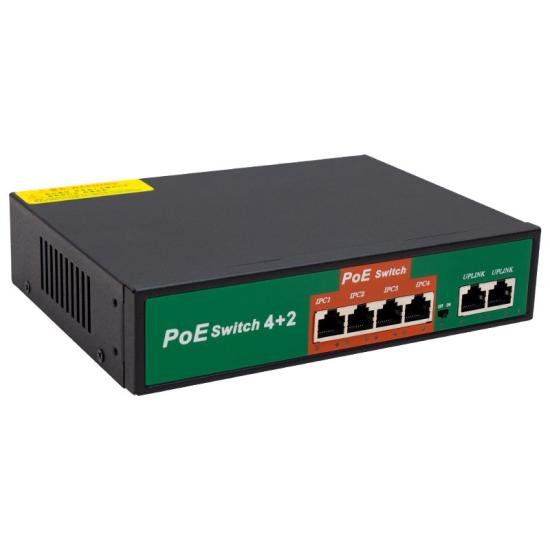 POWERMASTER 4+2 PORT 10/100 MBPS 72 WATT POE ETHERNET SWITCH