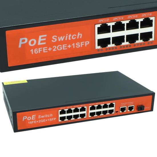 POWERMASTER 16 PORT 10/100/1000 MBPS 300 WATT 16+3+SFP  POE GIGABIT ETHERNET SWITCH