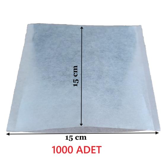 Çay Demleme Filtresi Boş Demlik Poşeti Büyük Endüstriyel Boy Kazan Galoşu Bonesi 15x15 cm 1000 Adet Ev Otel Cafe Horeca