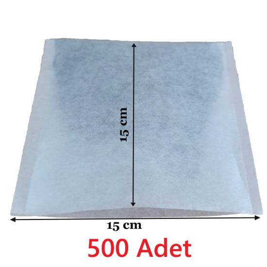 Çay Demleme Filtresi Boş Demlik Poşeti Büyük Endüstriyel Boy Kazan Galoşu Bonesi 15x15 cm 500 Adet Ev Otel Cafe Horeca