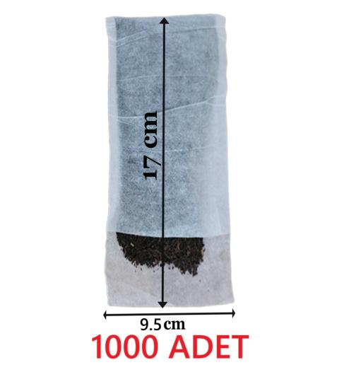 Çay Bitki Çayı Demleme Filtresi Boş Demlik Poşeti Galoşu Bonesi 9.5x17 cm 1000 Adet Ev Otel Cafe Horeca
