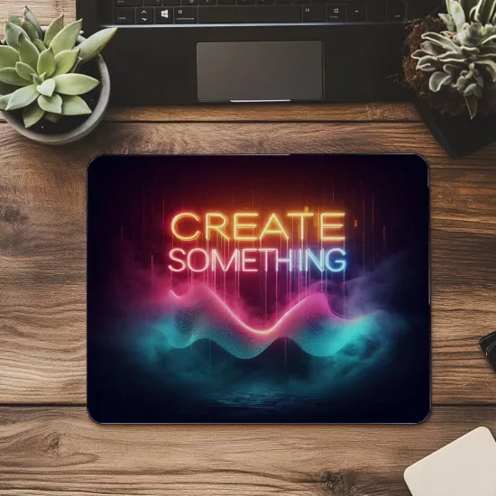 Sanatsal Dalgasal Yazı Mouse Pad - 19x23 cm 2 mm Dikdörtgen İthal Baskılı Mouse Pad