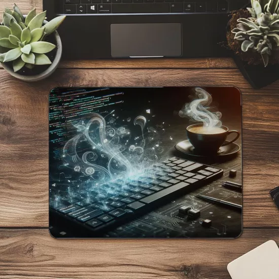 Kod Tuşlu Holografik Klavye Mousepad - 19x23 cm 2 mm Dikdörtgen İthal Baskılı Mouse Pad