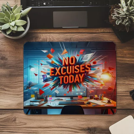 Bahaneleri Bırak Temalı Mouse Pad - 19x23 cm 2 mm Dikdörtgen İthal Baskılı Mouse Pad