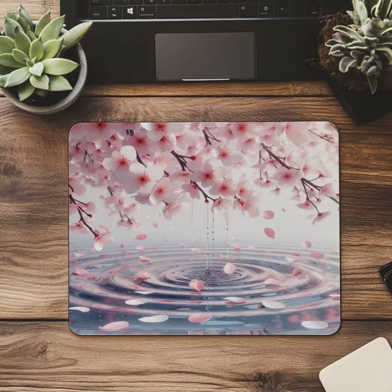 Dingin Su Üzeri Yaprak Hareketi Mouse Pad - 19x23 cm 2 mm Dikdörtgen İthal Baskılı Mouse Pad