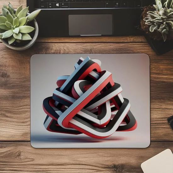 Geometrik Yüzey Kompozisyonlu Mousepad - 19x23 cm 2 mm Dikdörtgen İthal Baskılı Mouse Pad