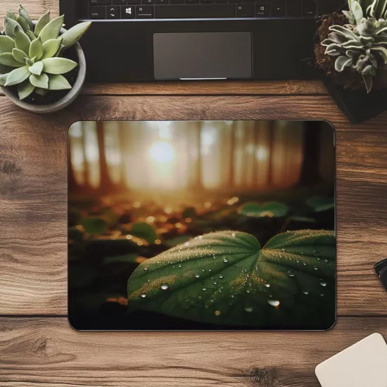 Minimalist Çiy Efekti Mouse Pad - 19x23 cm 2 mm Dikdörtgen İthal Baskılı Mouse Pad