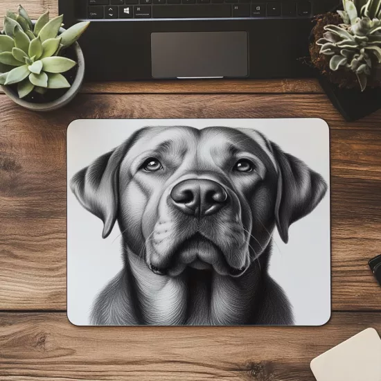 Köpekseverler İçin El Çizimi Mouse Pad - 19x23 cm 2 mm Dikdörtgen İthal Baskılı Mouse Pad