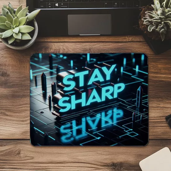 Siyah Parlak Zeminli Netlik Temalı Mouse Pad - 19x23 cm 2 mm Dikdörtgen İthal Baskılı Mouse Pad