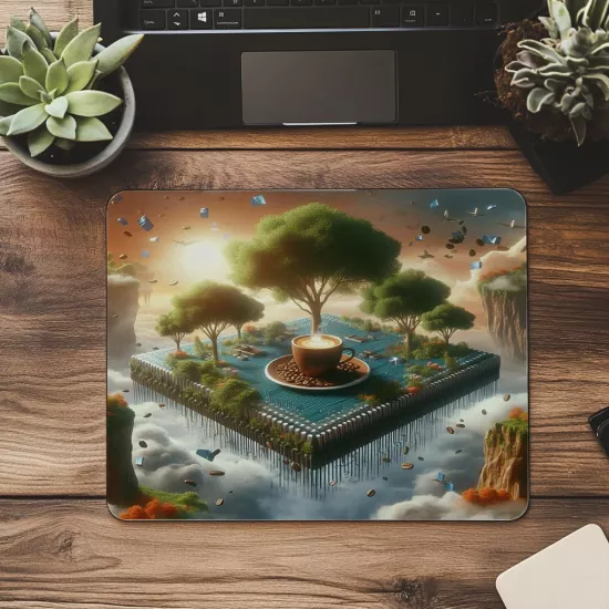 Kod Çipli Yüzen Ada Mousepad – Fantezi Stil - 19x23 cm 2 mm Dikdörtgen İthal Baskılı Mouse Pad