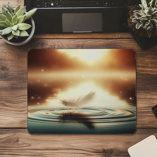 3D Dreamy Feather Tasarımlı Mouse Pad - 19x23 cm 2 mm Dikdörtgen İthal Baskılı Mouse Pad