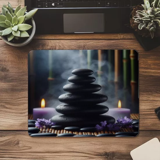 Lavanta Detaylı Meditasyon Mouse Pad - 19x23 cm 2 mm Dikdörtgen İthal Baskılı Mouse Pad