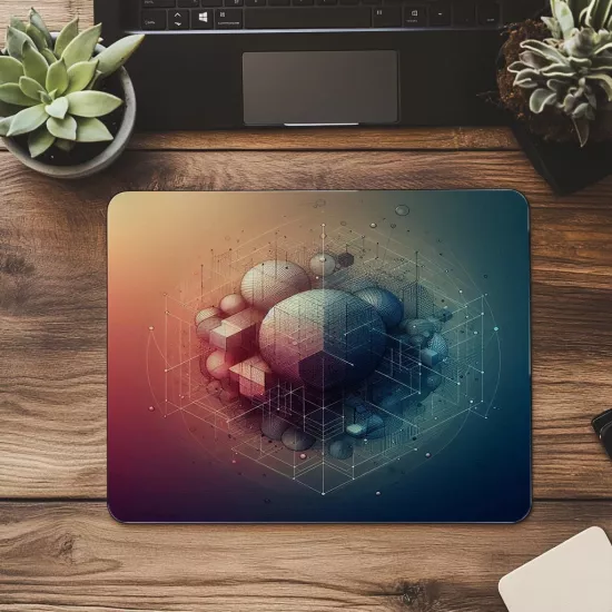 Teknolojik Minimalist Görsel Üzerine Mousepad - 19x23 cm 2 mm Dikdörtgen İthal Baskılı Mouse Pad