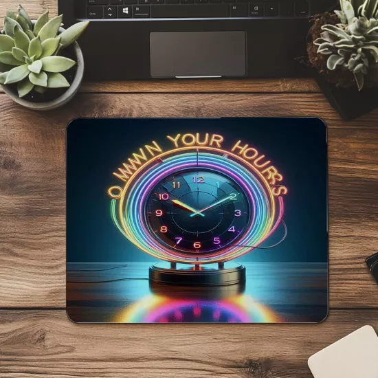 Renkli ve Anlamlı Zaman Temalı Mousepad - 19x23 cm 2 mm Dikdörtgen İthal Baskılı Mouse Pad