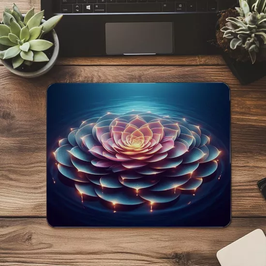 Parlayan Çiçek Spiral Temalı Mouse Pad - 19x23 cm 2 mm Dikdörtgen İthal Baskılı Mouse Pad