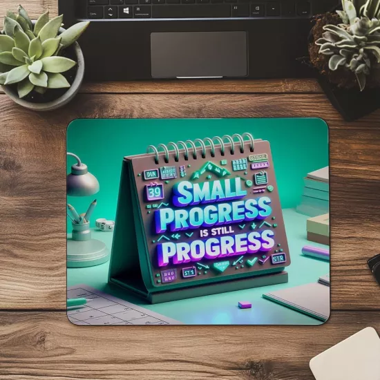 Adım Adım Başarı Temalı Mousepad - 19x23 cm 2 mm Dikdörtgen İthal Baskılı Mouse Pad