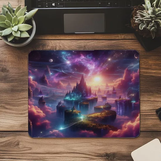 Hayal Gücünü Yansıtan Uzay Mousepad - 19x23 cm 2 mm Dikdörtgen İthal Baskılı Mouse Pad
