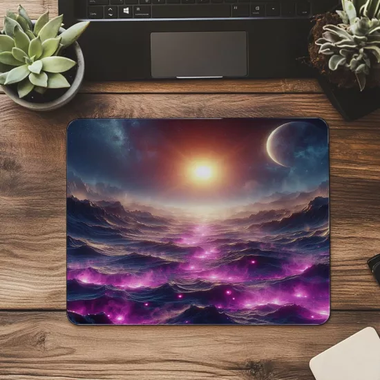 Yabancı Gezegen Yüzey Tasarımı Mousepad - 19x23 cm 2 mm Dikdörtgen İthal Baskılı Mouse Pad