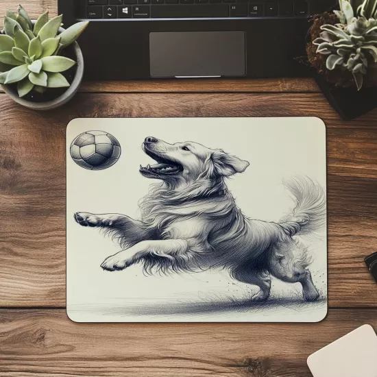 El Çizimi Toplu Köpek Temalı Mouse Pad - 19x23 cm 2 mm Dikdörtgen İthal Baskılı Mouse Pad