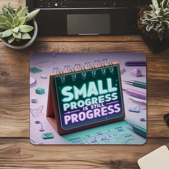 Small Progress Motivasyon Mousepad – Canlı Tonlar - 19x23 cm 2 mm Dikdörtgen İthal Baskılı Mouse Pad